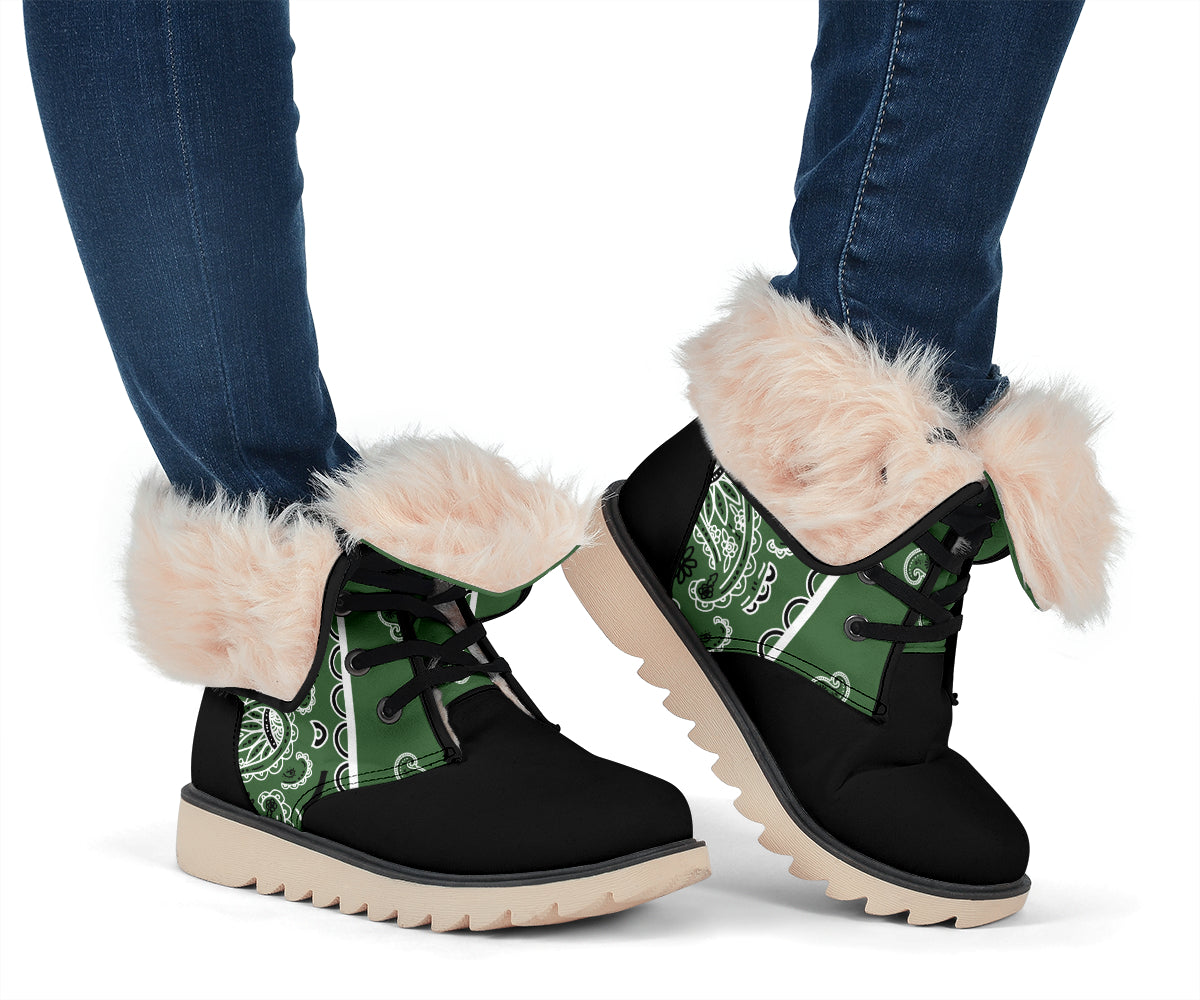 Classic Green Bandana Women's Polar boots