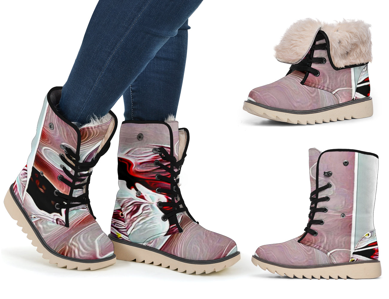 Floral Embosses: Pictorial Cherry Blossoms 01-03 Polar Boots