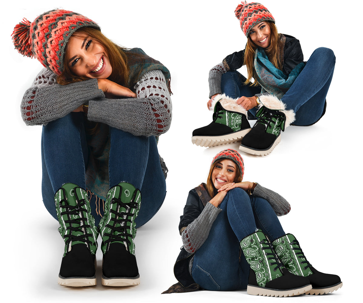 Classic Green Bandana Women's Polar boots