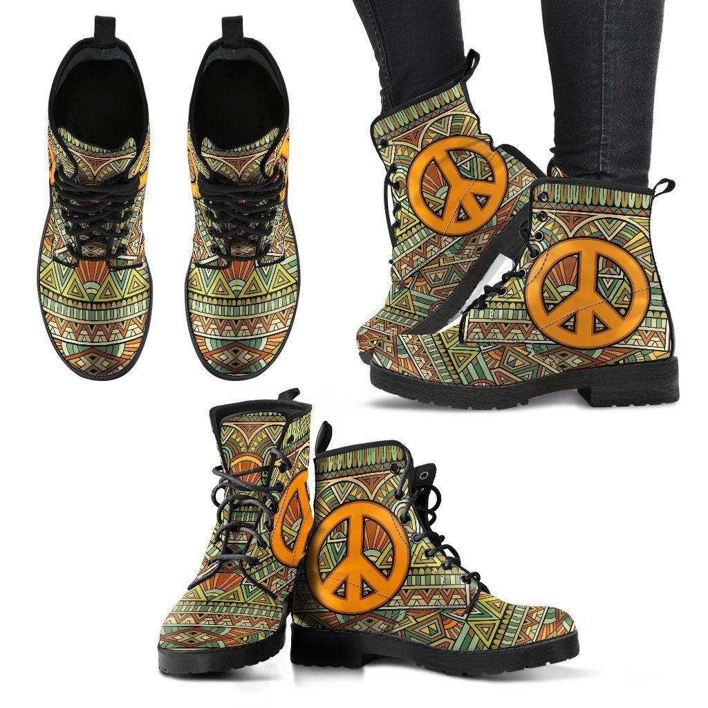 Leather Boots - Abstract Peace