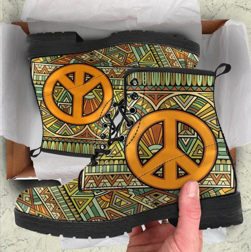 Leather Boots - Abstract Peace