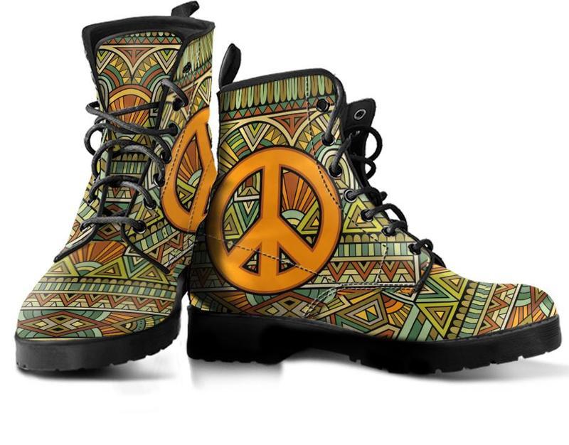 Leather Boots - Abstract Peace