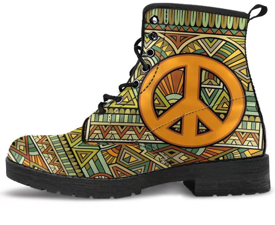 Leather Boots - Abstract Peace