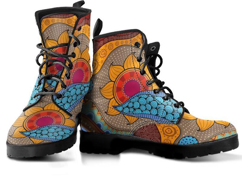 Leather Boots - Abstract Sun