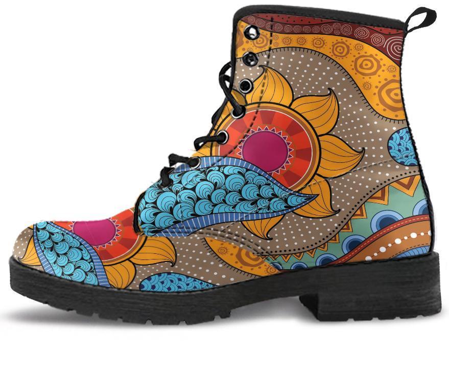 Leather Boots - Abstract Sun