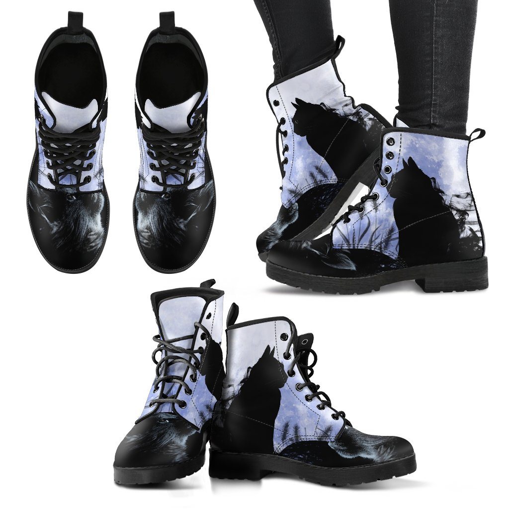Leather Boots - Black Cat