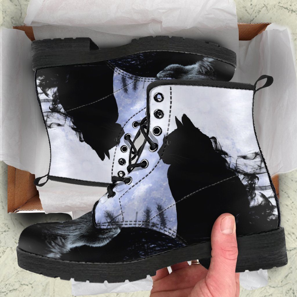 Leather Boots - Black Cat