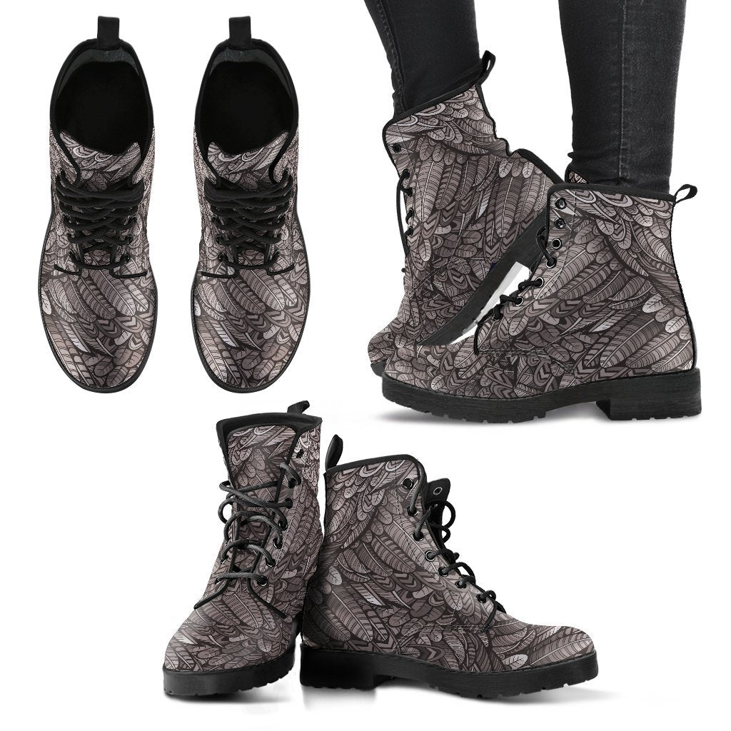 Leather Boots - Bohemian Feather Brown
