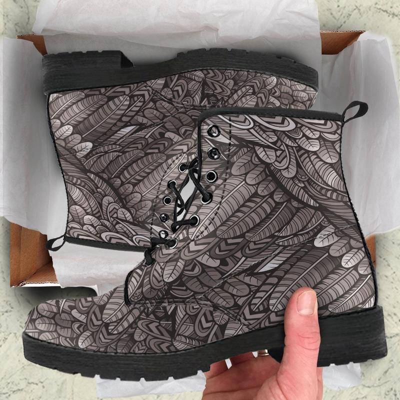 Leather Boots - Bohemian Feather Brown