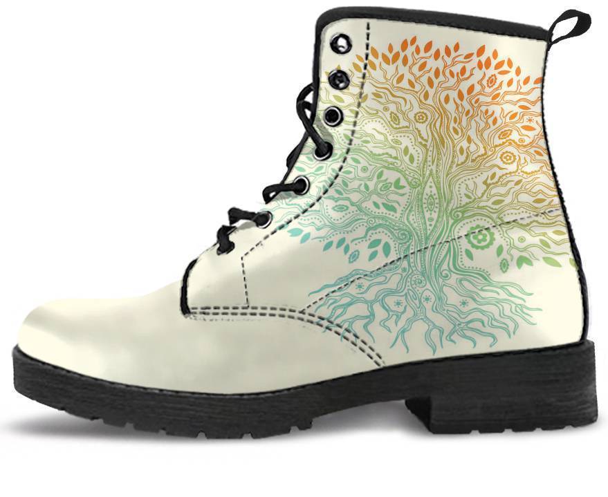 Leather Boots - Bright Tree Of Life