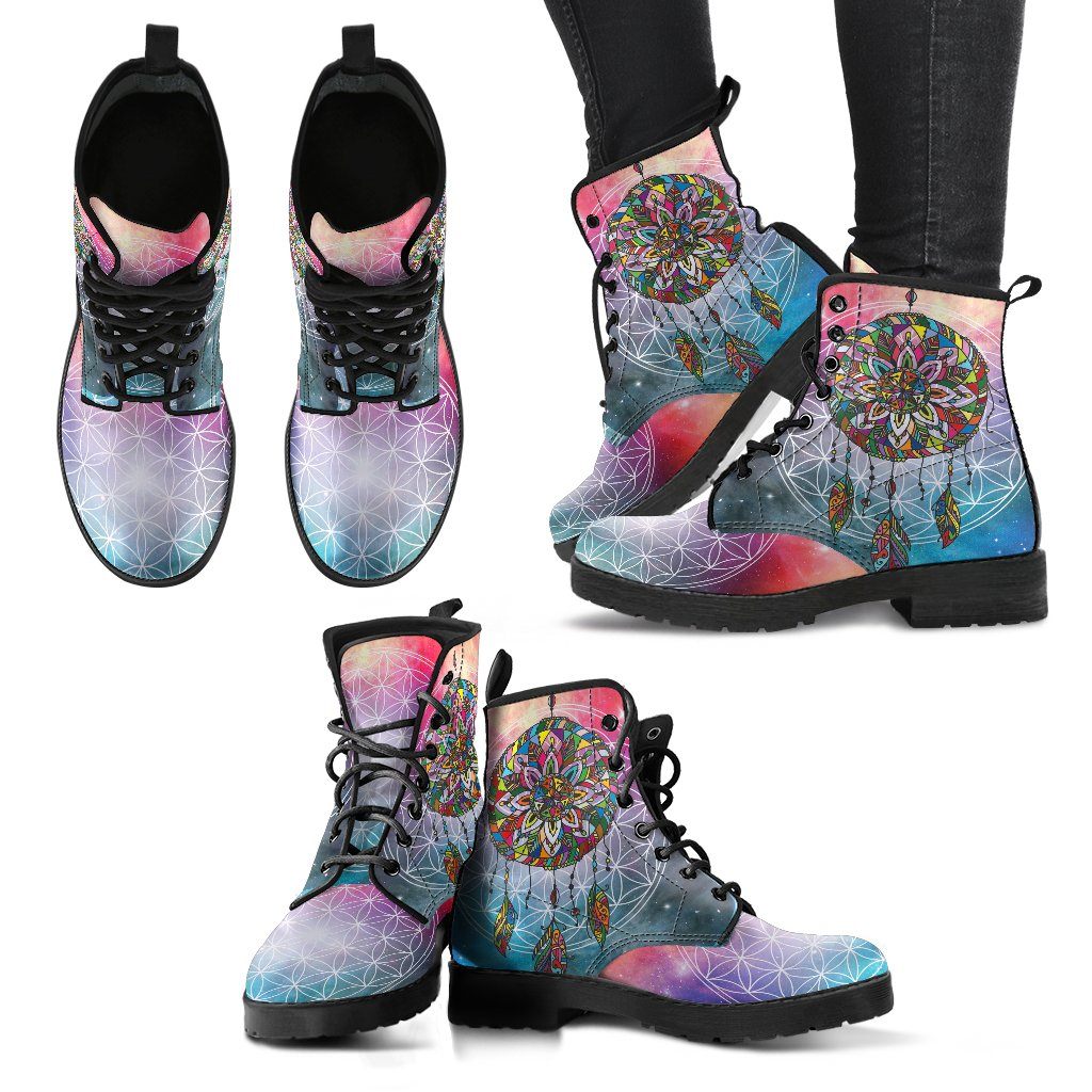 Leather Boots - Chakra Dream Catcher