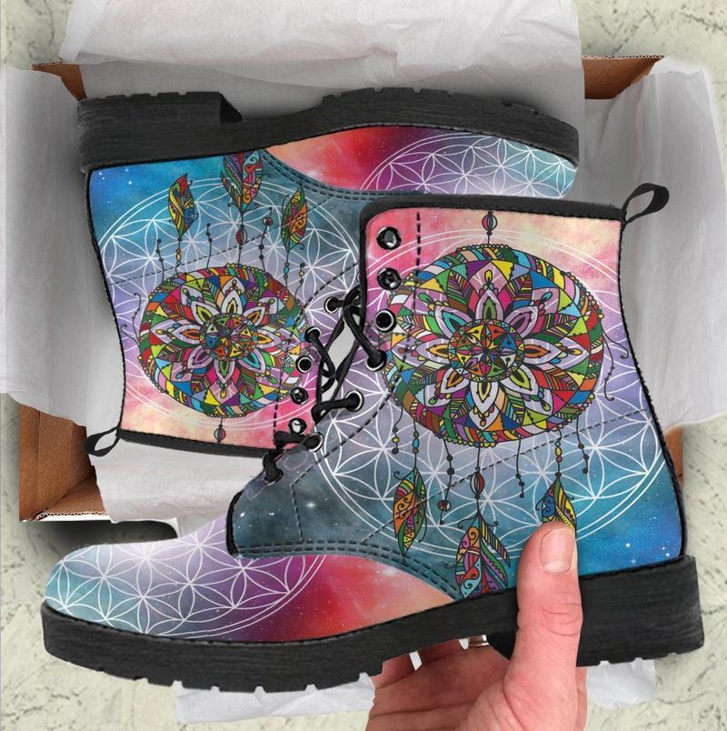 Leather Boots - Chakra Dream Catcher