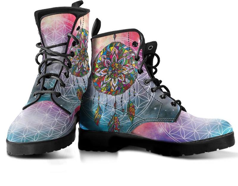 Leather Boots - Chakra Dream Catcher