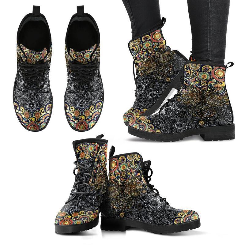 Leather Boots - Dragonfly Henna