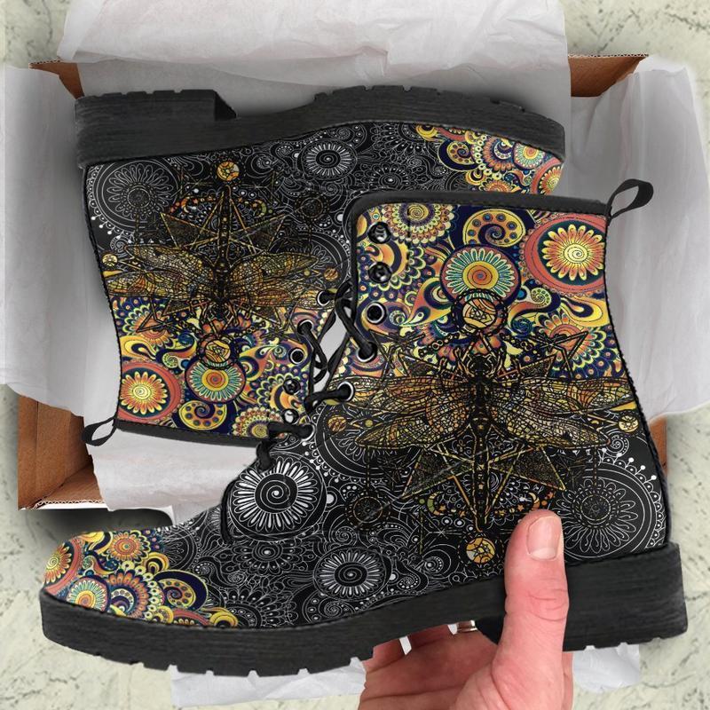 Leather Boots - Dragonfly Henna
