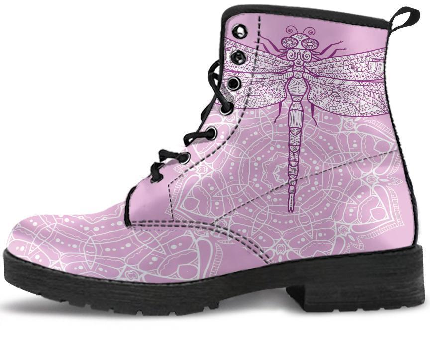 Leather Boots - Dragonfly Mandala