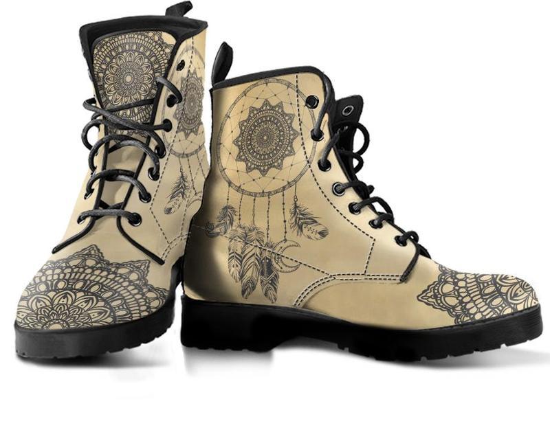 Leather Boots - Dream Catcher Feather