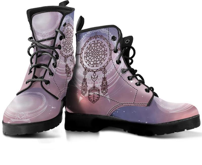 Leather Boots - Dream Catcher Purple