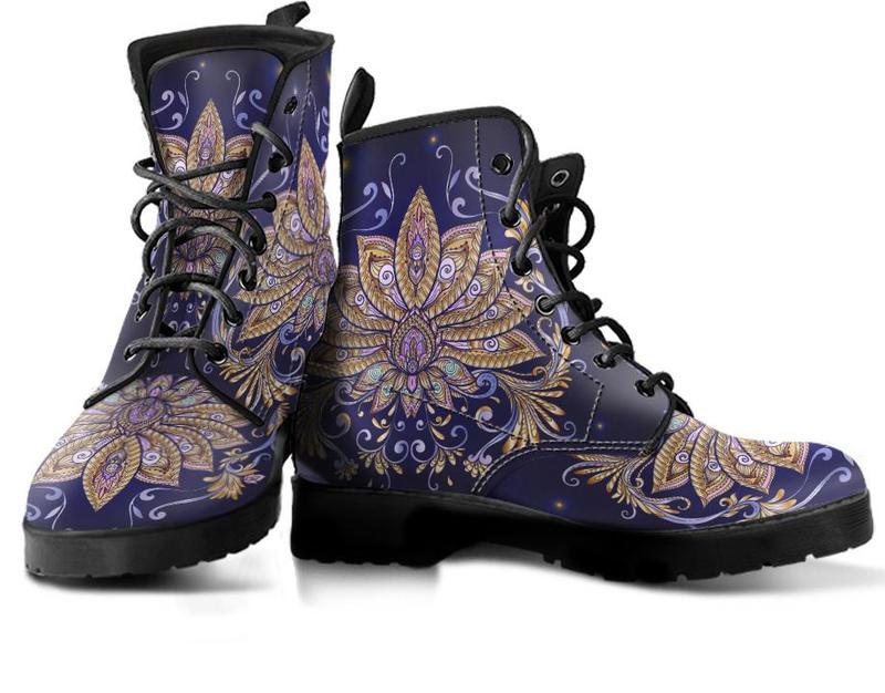 Leather Boots - Elegant Lotus