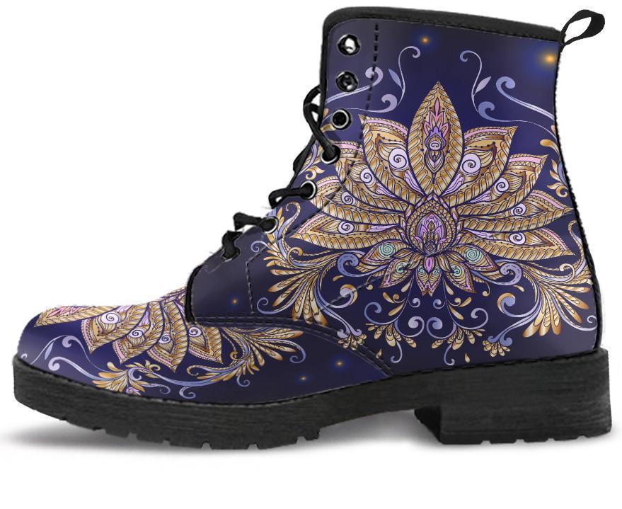 Leather Boots - Elegant Lotus