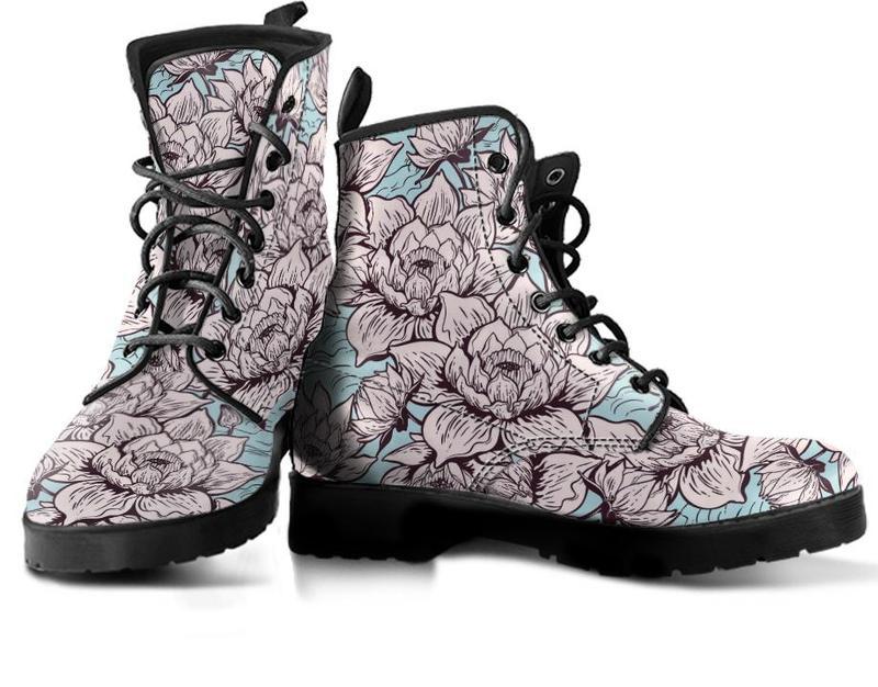 Leather Boots - Green Lotus