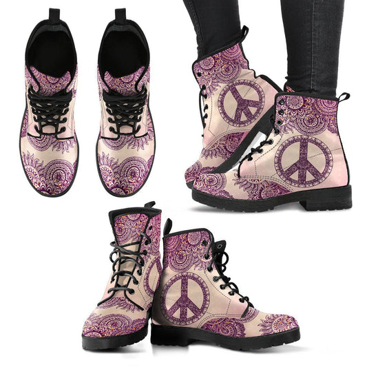 Leather Boots - Henna Art Peace