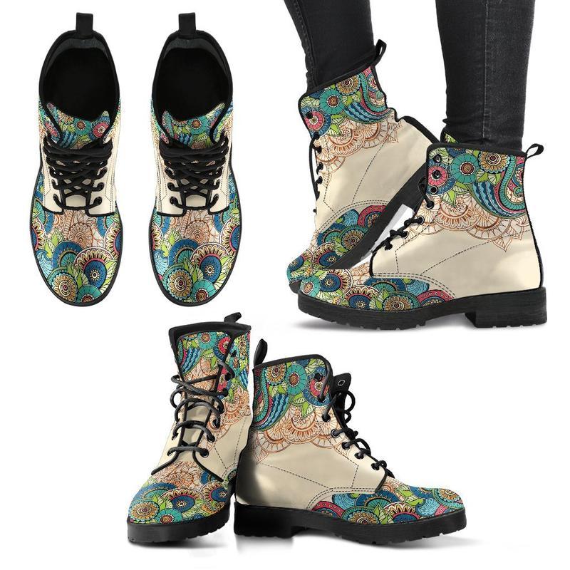 Leather Boots - Henna Dirty White