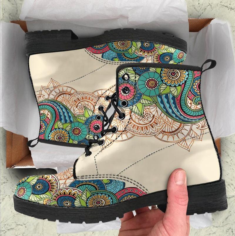 Leather Boots - Henna Dirty White