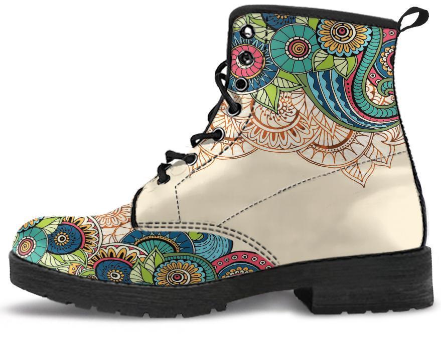 Leather Boots - Henna Dirty White