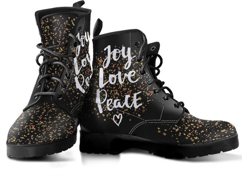 Leather Boots - Joy Love Peace