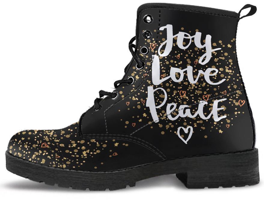 Leather Boots - Joy Love Peace