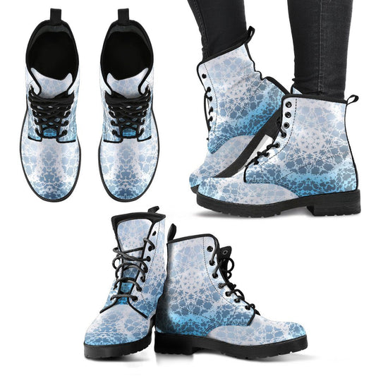 Leather Boots - Light Glowing Mandala