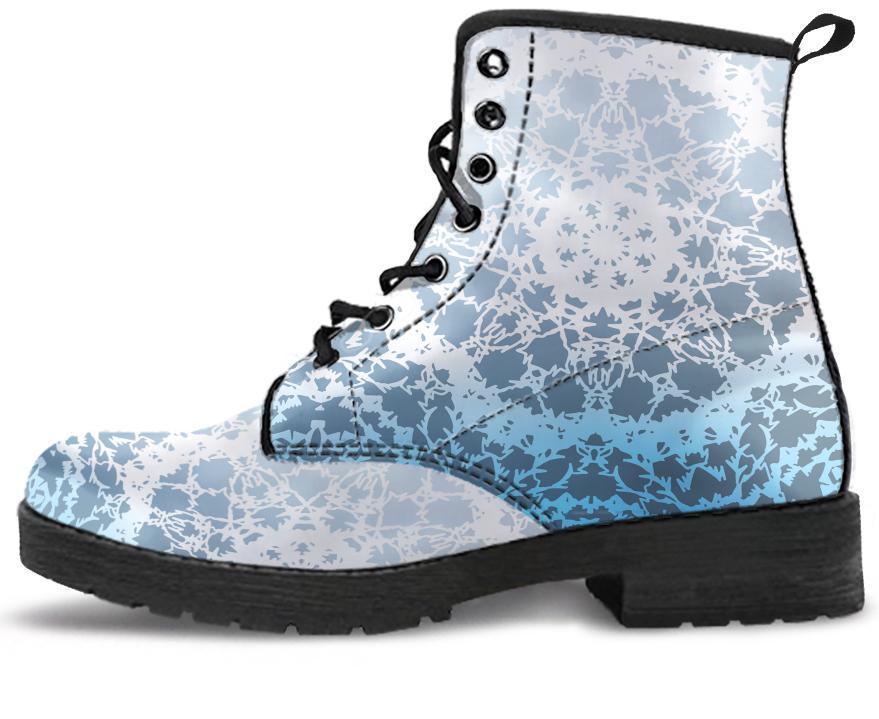 Leather Boots - Light Glowing Mandala