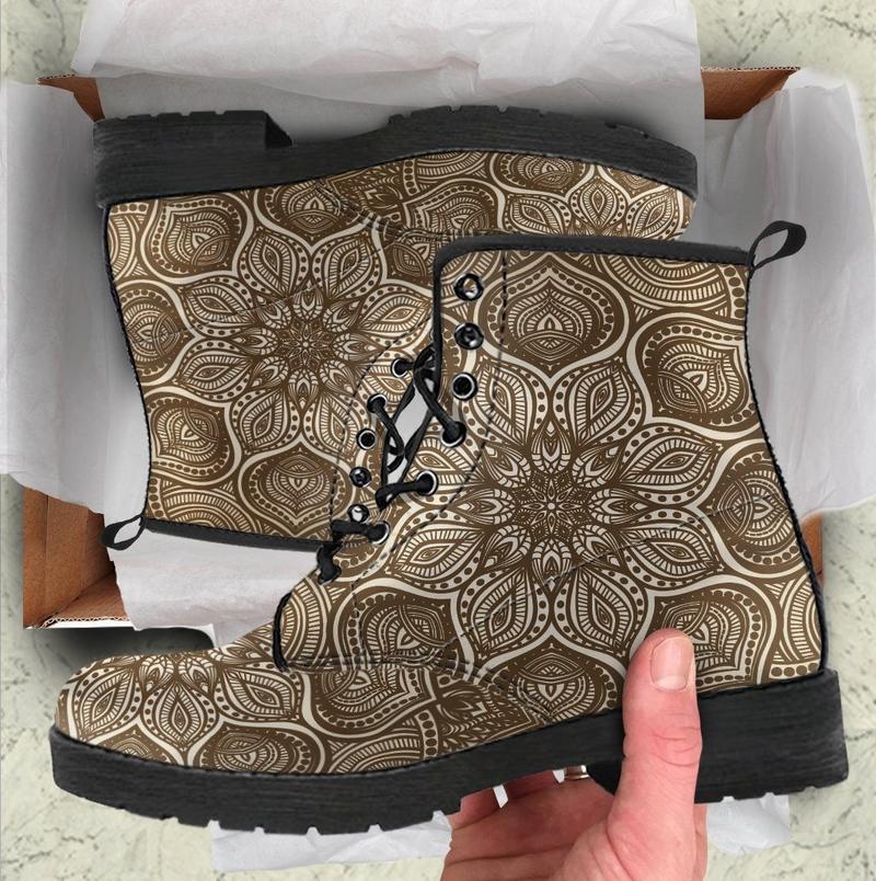 Leather Boots - Mandala Brown
