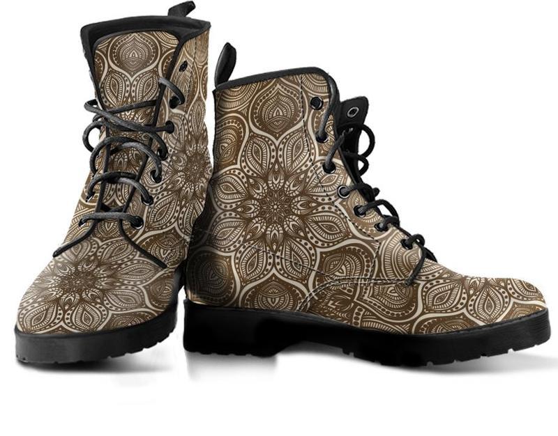Leather Boots - Mandala Brown