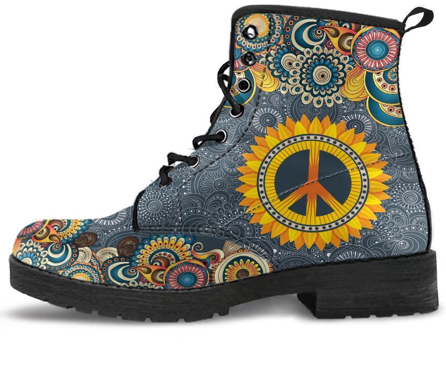 Leather Boots - Mandala Of Peace