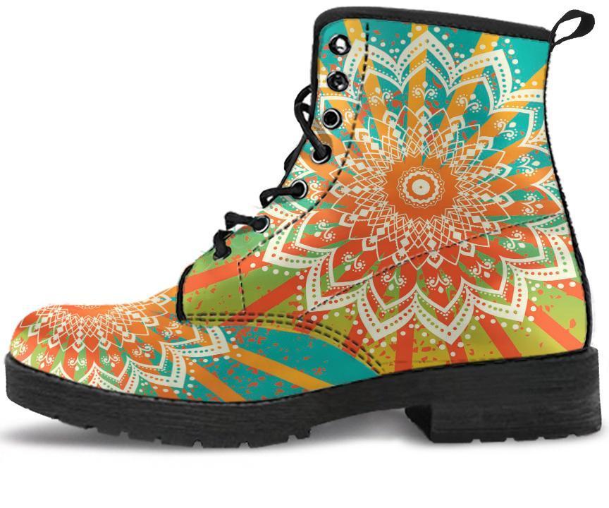Leather Boots - Mandala Pattern