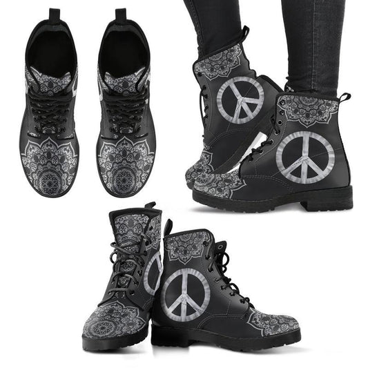 Leather Boots - Mandala Peace