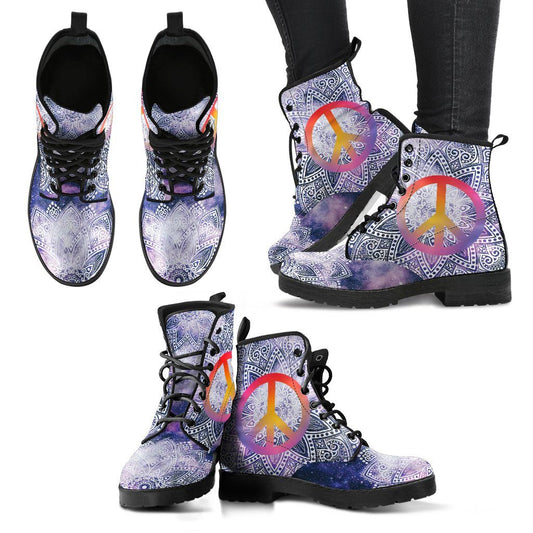 Leather Boots - Mandala Peace