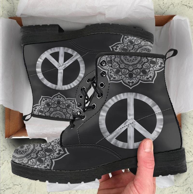 Leather Boots - Mandala Peace