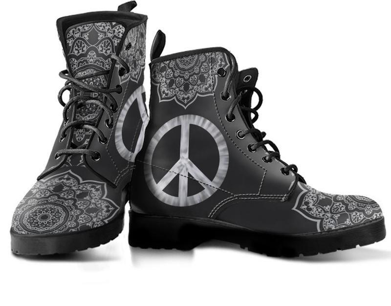Leather Boots - Mandala Peace