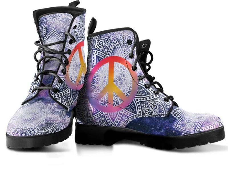 Leather Boots - Mandala Peace
