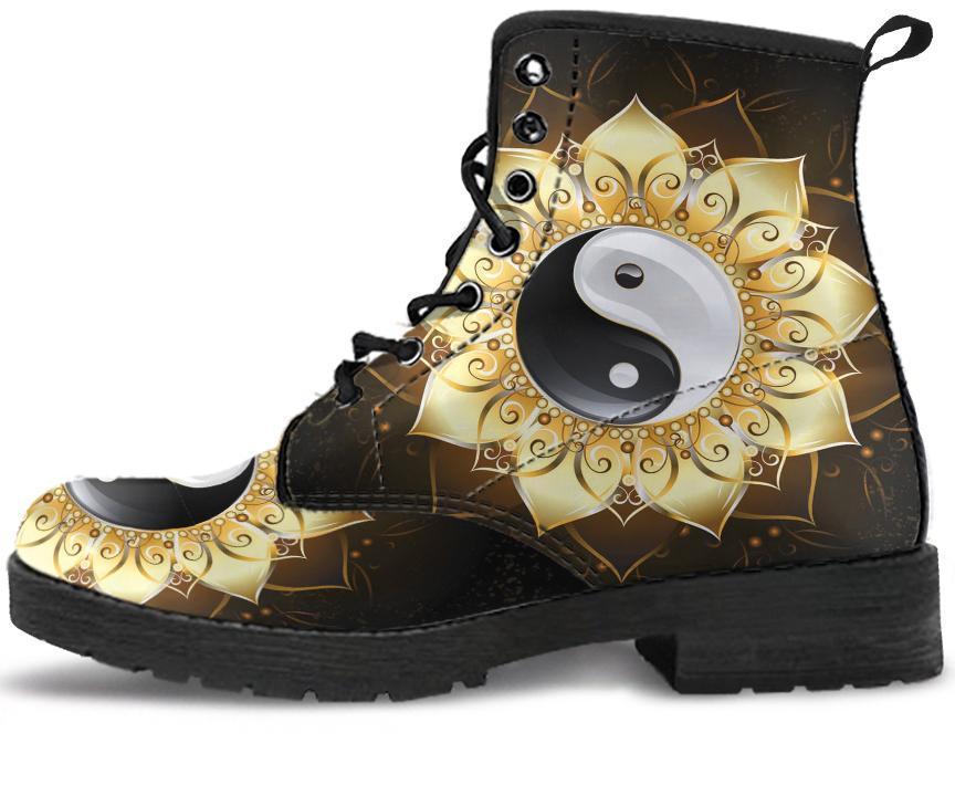 Leather Boots - Mandala YinYang