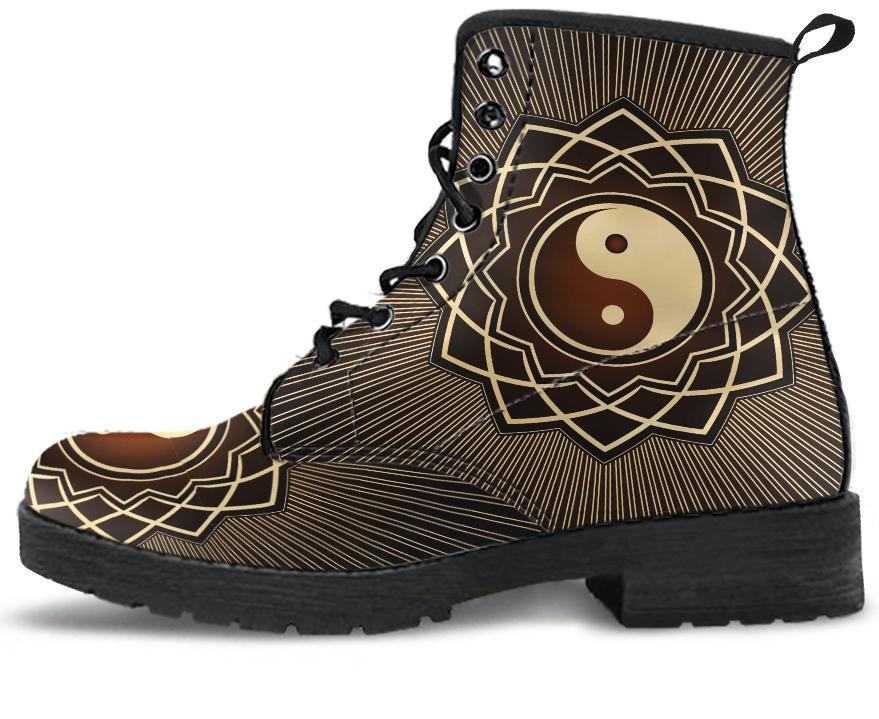 Leather Boots - Mandala YinYang