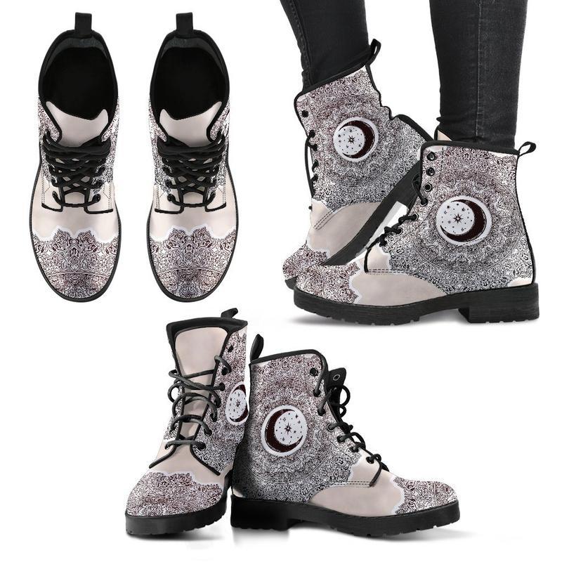 Leather Boots - Moon And Star