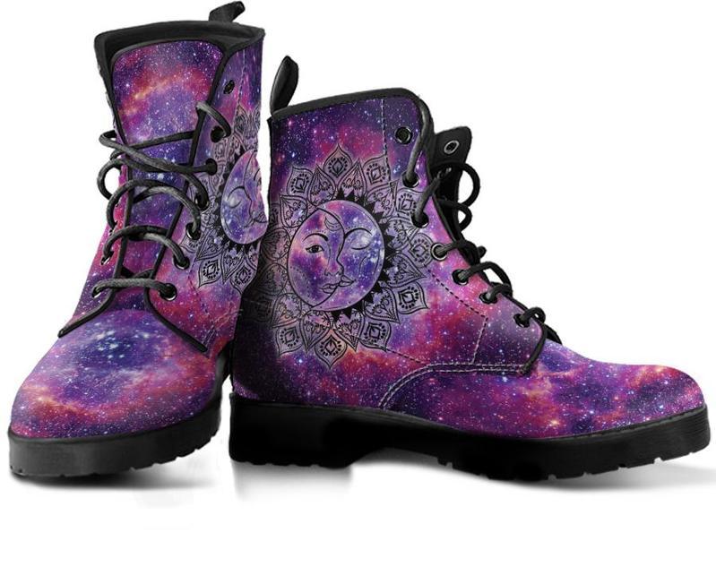 Leather Boots - Nebula Sun Moon