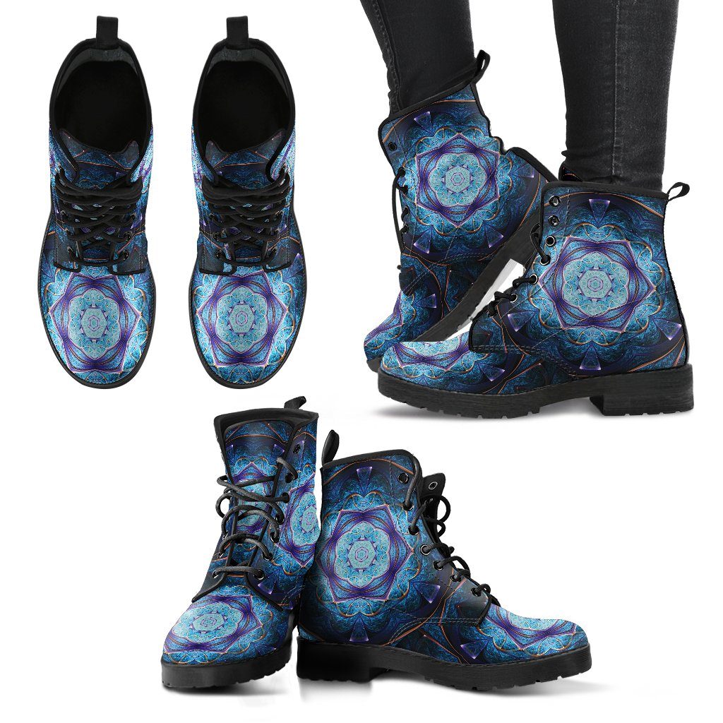 Leather Boots - Octagon Fractal Mandala