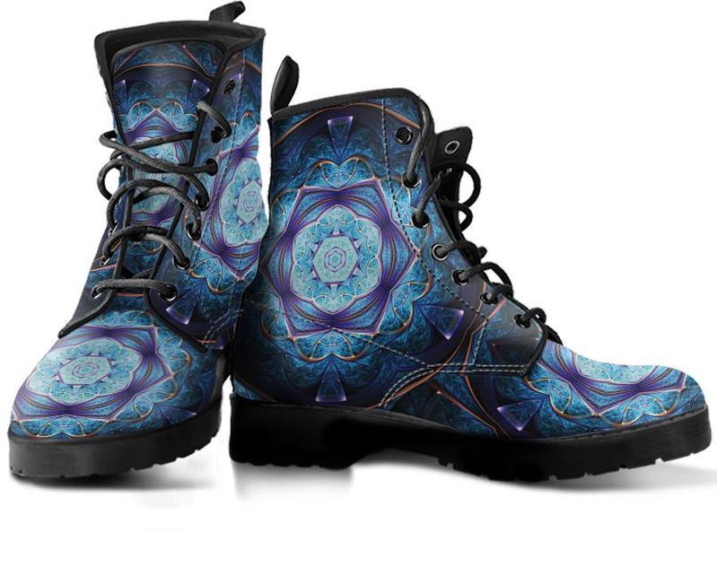 Leather Boots - Octagon Fractal Mandala