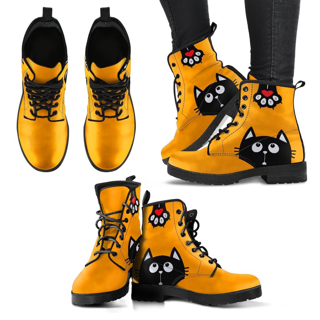 Leather Boots - Orange Cat