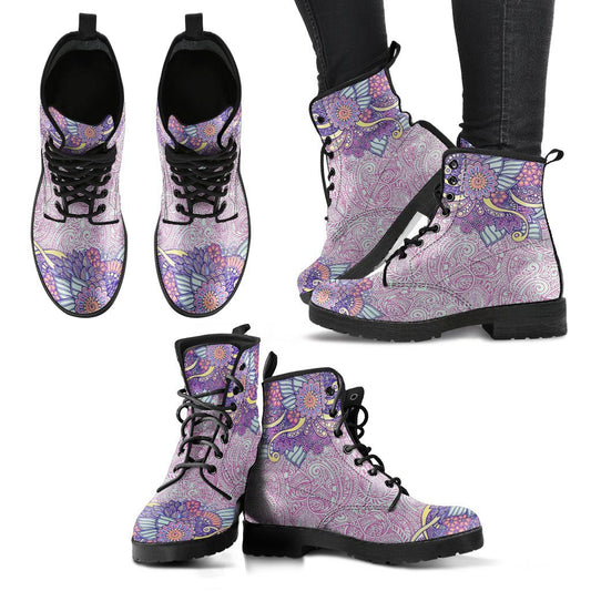 Leather Boots - Pink Henna